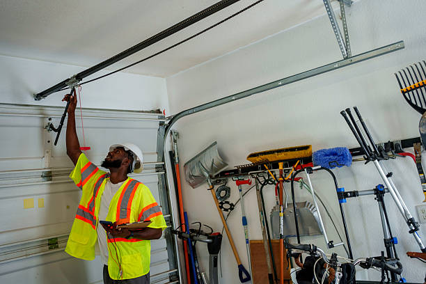 Professional Garage Door Panel Replacement technician working in Stafford, TX